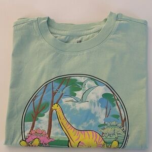 GAP Light Green Tee with Dinosaur Print
